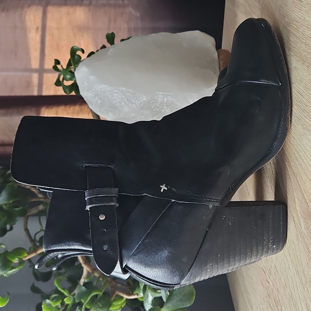 rag & bone Black Leather Heeled Ankle Boots
